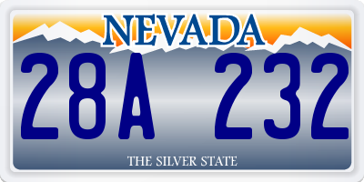 NV license plate 28A232