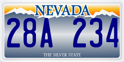 NV license plate 28A234