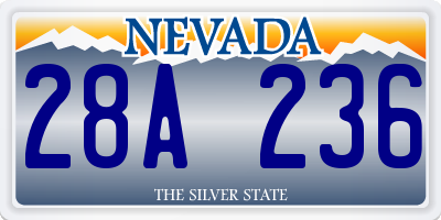 NV license plate 28A236