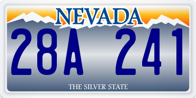 NV license plate 28A241