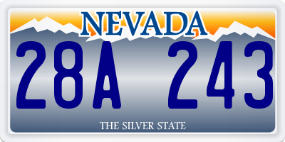 NV license plate 28A243
