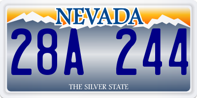 NV license plate 28A244