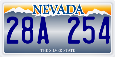 NV license plate 28A254