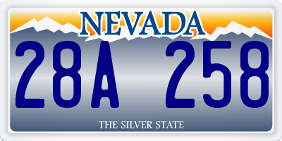 NV license plate 28A258