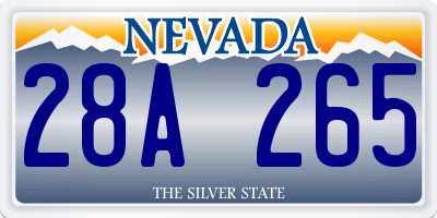 NV license plate 28A265