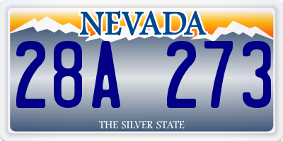 NV license plate 28A273