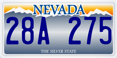 NV license plate 28A275
