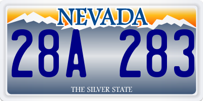 NV license plate 28A283