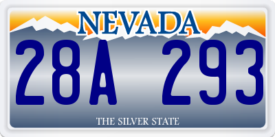 NV license plate 28A293