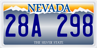NV license plate 28A298