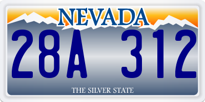 NV license plate 28A312