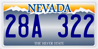 NV license plate 28A322