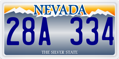 NV license plate 28A334