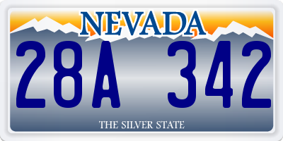 NV license plate 28A342