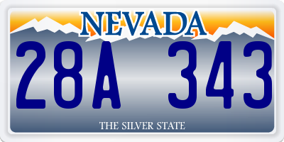 NV license plate 28A343