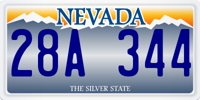 NV license plate 28A344