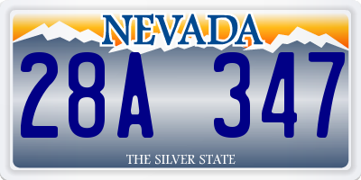 NV license plate 28A347