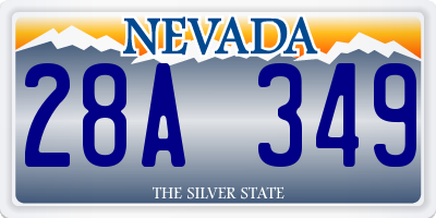 NV license plate 28A349