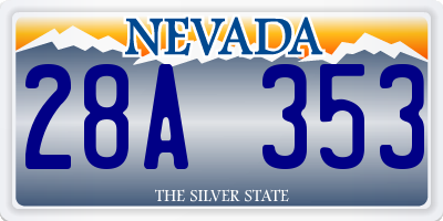NV license plate 28A353