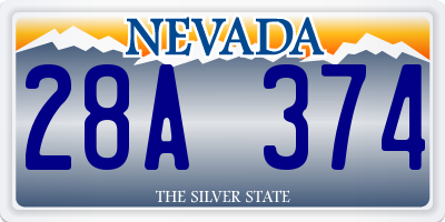 NV license plate 28A374