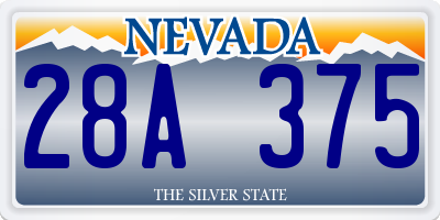 NV license plate 28A375