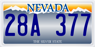 NV license plate 28A377