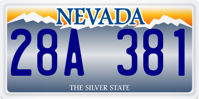 NV license plate 28A381