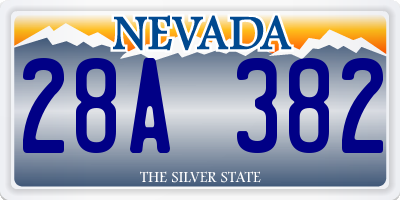 NV license plate 28A382