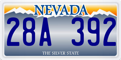 NV license plate 28A392