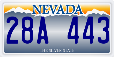 NV license plate 28A443