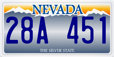NV license plate 28A451