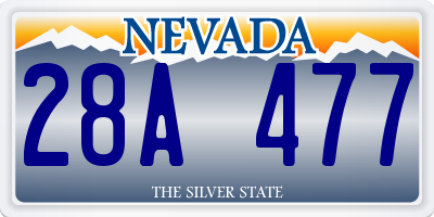 NV license plate 28A477