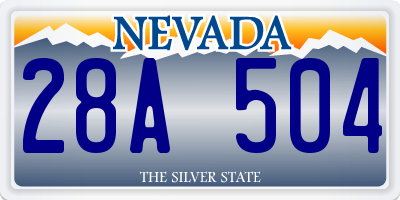 NV license plate 28A504