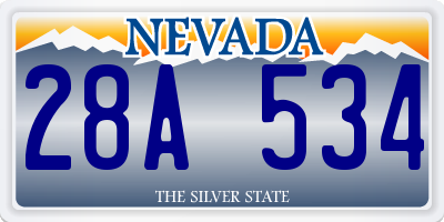 NV license plate 28A534