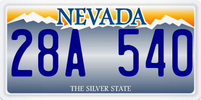 NV license plate 28A540