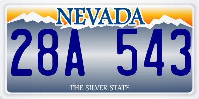 NV license plate 28A543