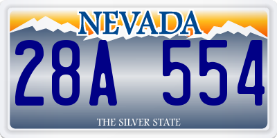 NV license plate 28A554