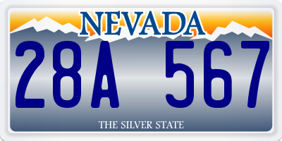 NV license plate 28A567