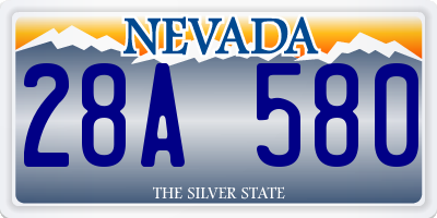 NV license plate 28A580