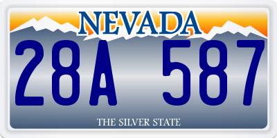 NV license plate 28A587