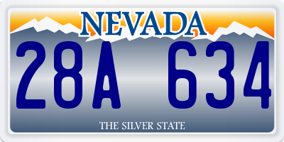 NV license plate 28A634