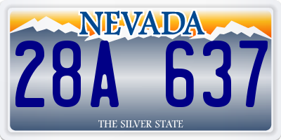 NV license plate 28A637