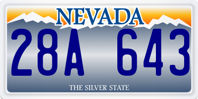 NV license plate 28A643