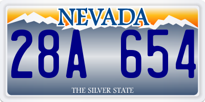 NV license plate 28A654