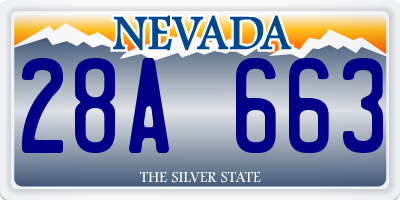 NV license plate 28A663