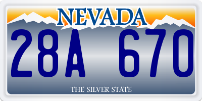 NV license plate 28A670