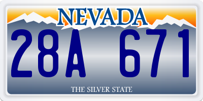 NV license plate 28A671