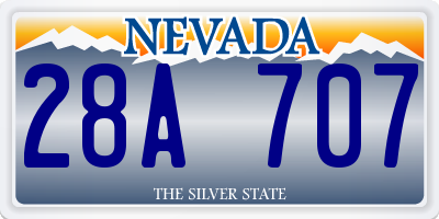 NV license plate 28A707