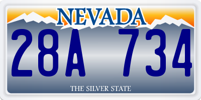 NV license plate 28A734