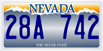 NV license plate 28A742